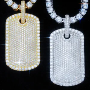 Iced Out Dog Tag Necklace
