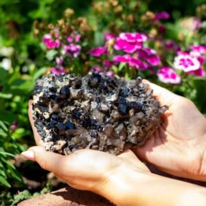 Incredible Cluster of Black Tourmaline and Smoky Quartz from Namibia