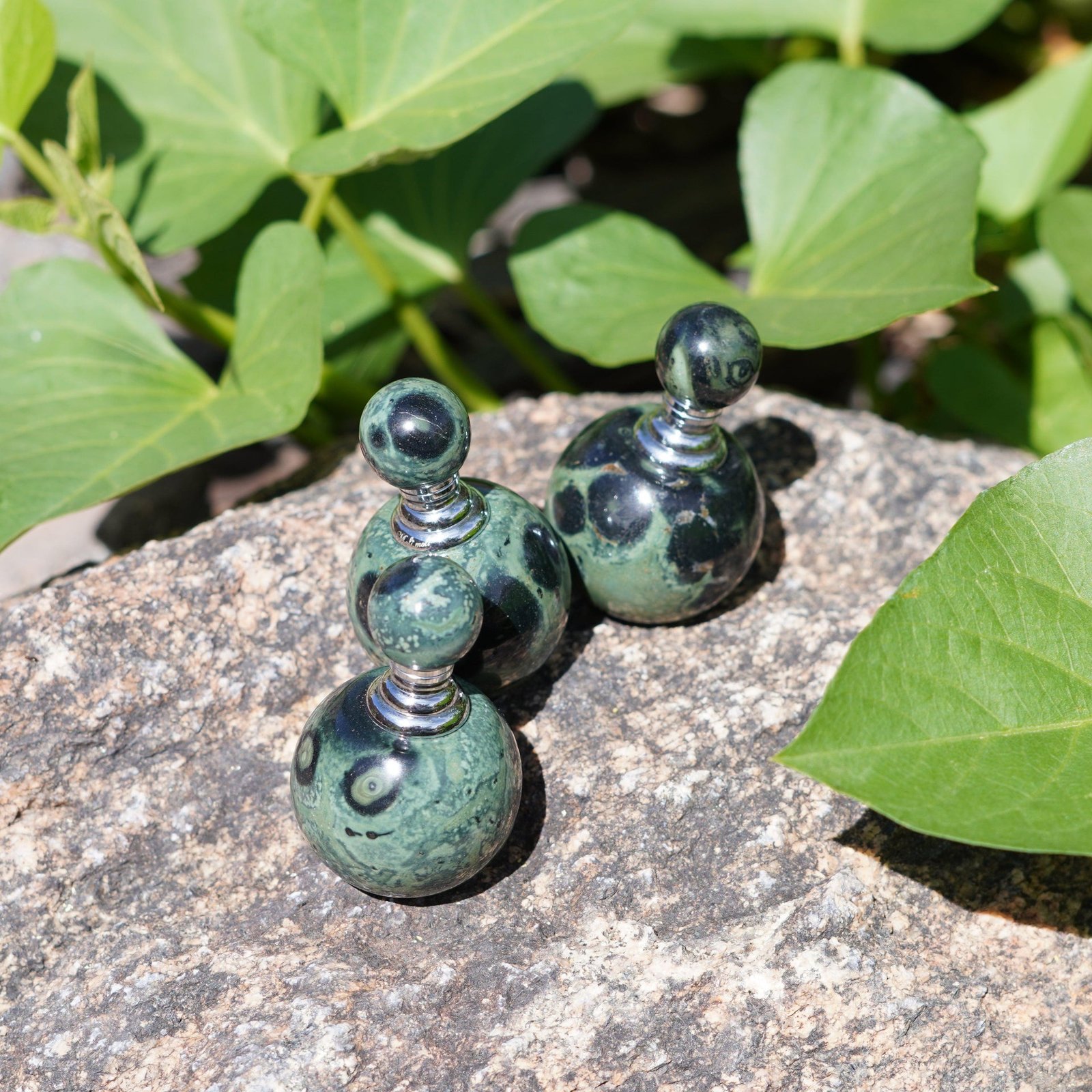 Kambaba Jasper Potion Bottle – Carved from Stone