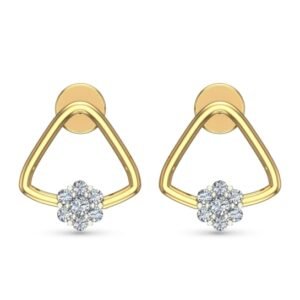 Kiyara Yellow Gold Diamond Stud Earrings