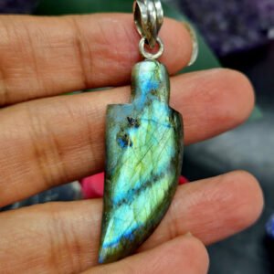 Labradorite Knife Pendant - Exquisite Elegance in Silver - ONE PIECE ONLY