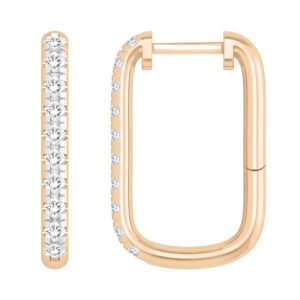 LADIES EARRING 1/2 CT ROUND DIAMOND 10K ROSE GOLD