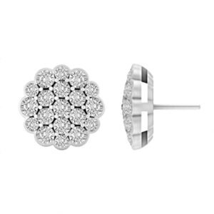 LADIES EARRING 1/2 CT ROUND DIAMOND 10K WHITE GOLD