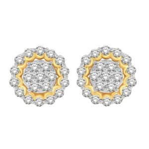 LADIES EARRING 1/2 CT ROUND DIAMOND 10K YELLOW GOLD