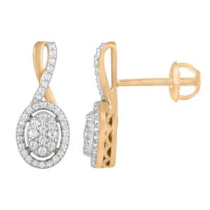 LADIES EARRING 1/3 CT ROUND DIAMOND 10K ROSE GOLD