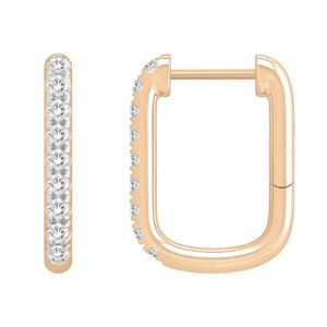 LADIES EARRING 1/4 CT ROUND DIAMOND 10K ROSE GOLD