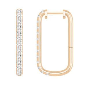 LADIES EARRING 1 CT ROUND DIAMOND 10K ROSE GOLD