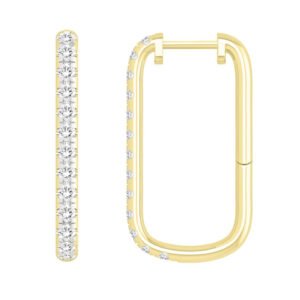 LADIES EARRING 1 CT ROUND DIAMOND 10K YELLOW GOLD