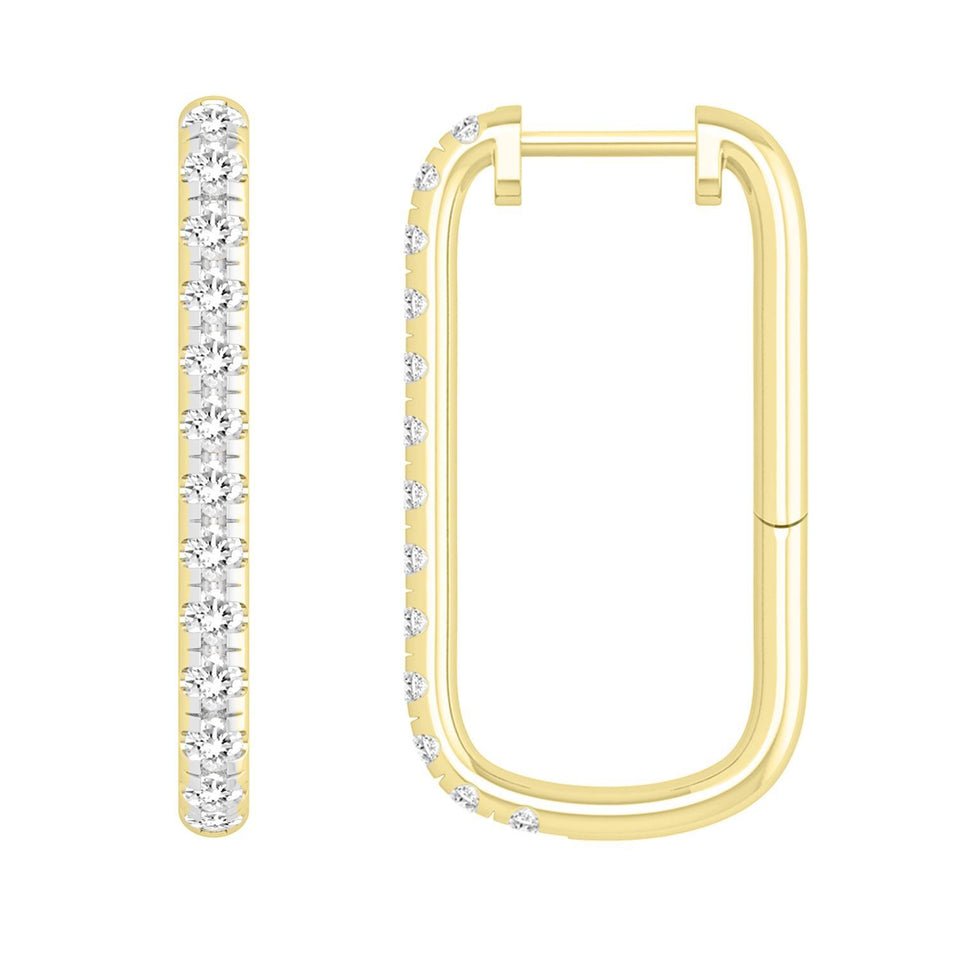 LADIES EARRING 1 CT ROUND DIAMOND 10K YELLOW GOLD