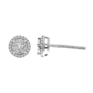 LADIES EARRINGS 1/3 CT ROUND DIAMOND 10K WHITE GOLD