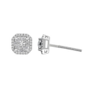 LADIES EARRINGS 1/3 CT ROUND DIAMOND 10K WHITE GOLD