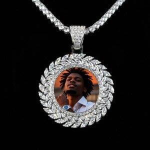 Large 3D Wheat Embrace Custom Picture Pendant