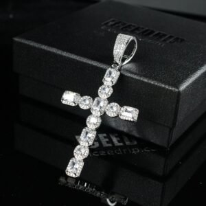Large Iced Cross Necklace