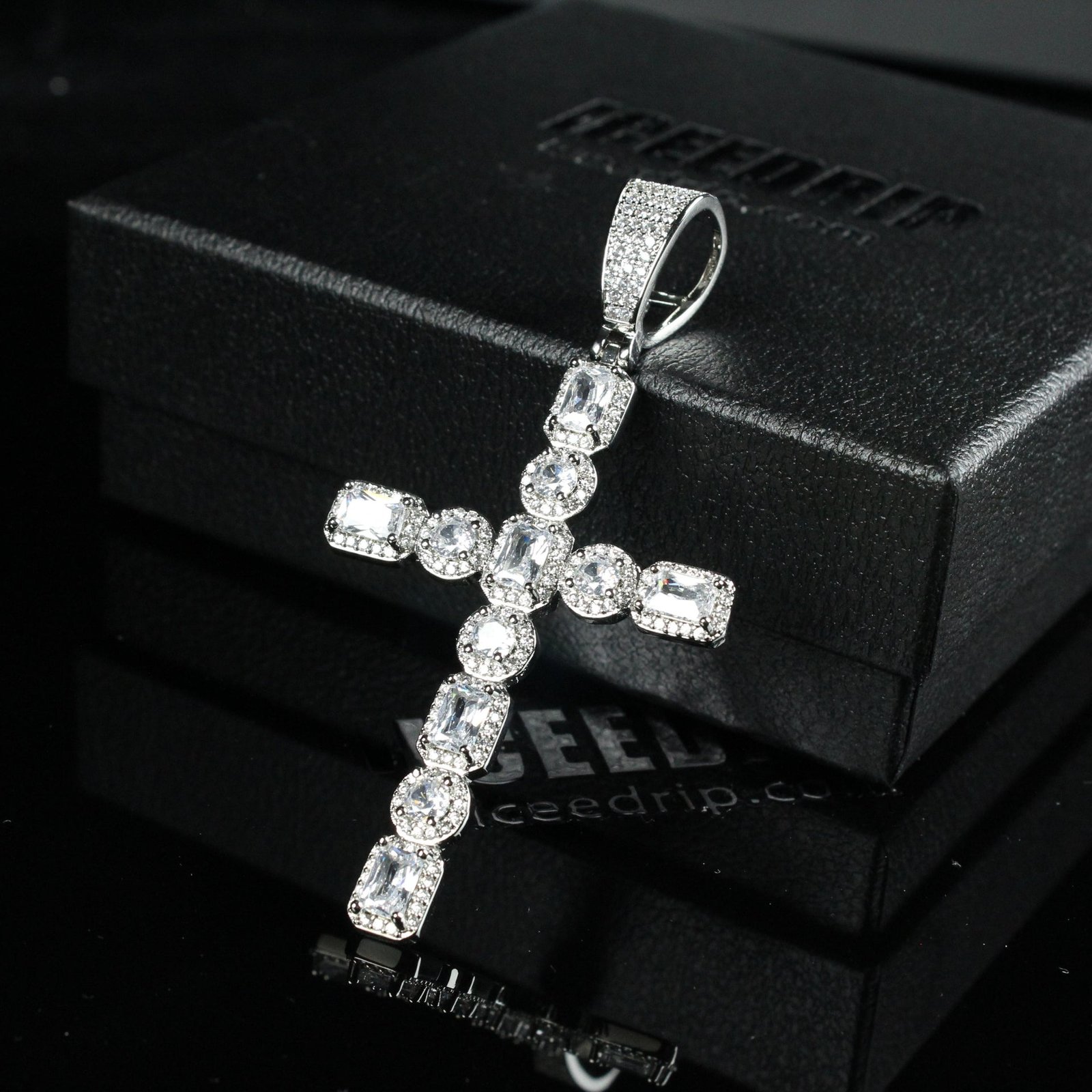 Large Iced Cross Necklace