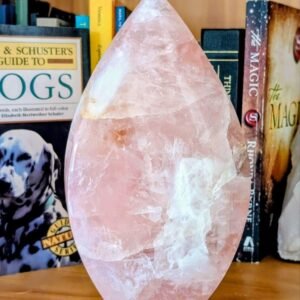 Large Rose Quartz Flame Carving