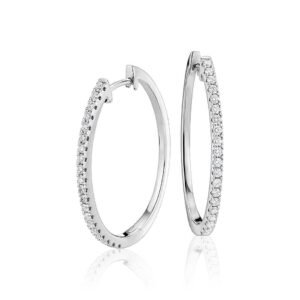 Large Round Cut Diamond Hoop Earrings - 1.52 Carats in 10KT Yellow Gold