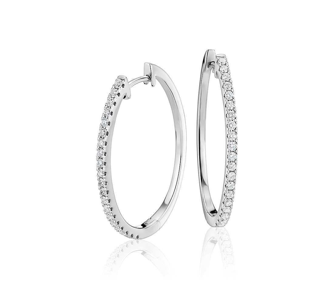 Large Round Cut Diamond Hoop Earrings – 1.52 Carats in 10KT Yellow Gold