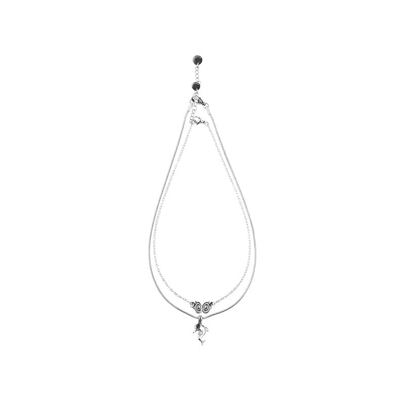 Latrinalia Layered Dolphin Chain Necklace Set