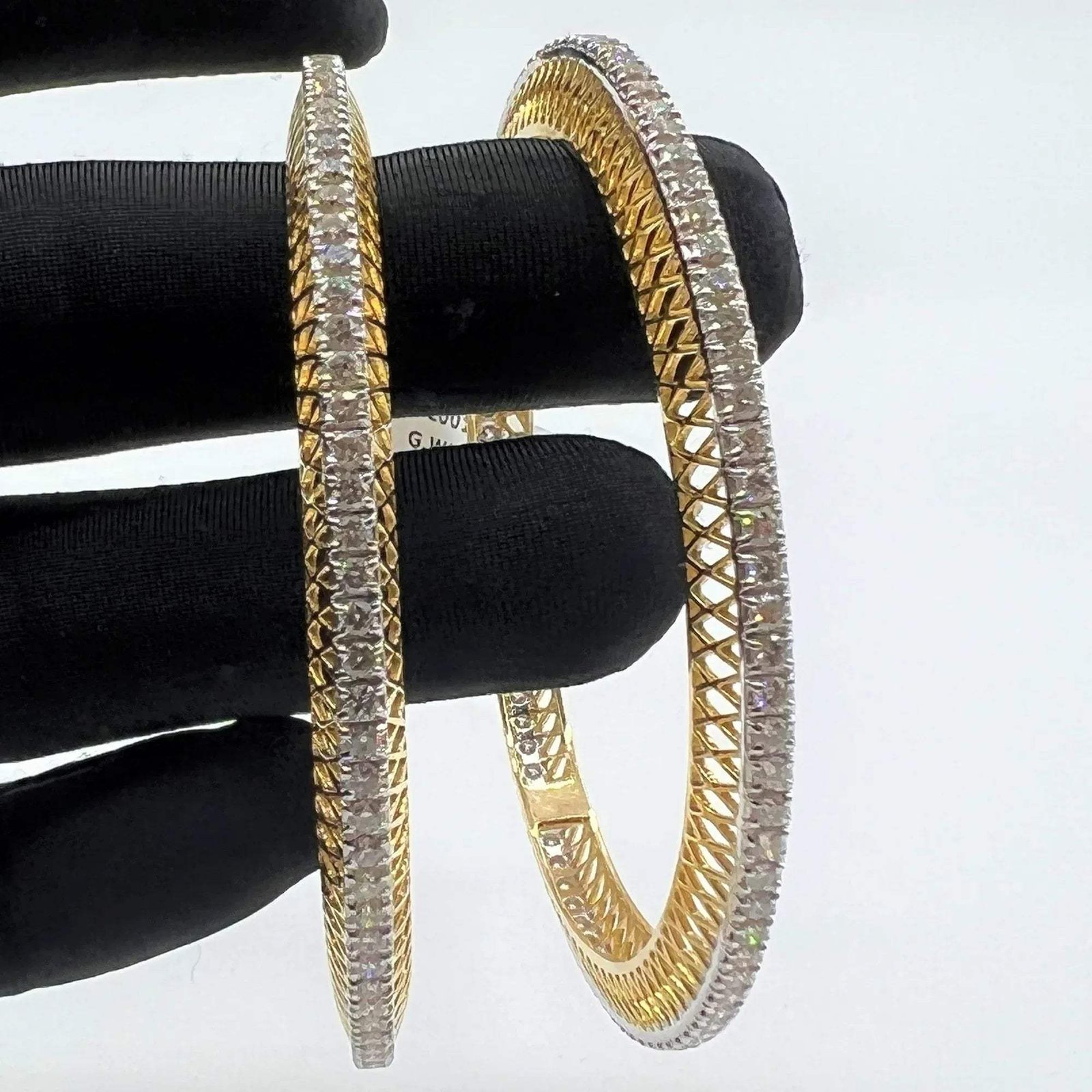 Lattice Lab Grown Diamond Bangle Set
