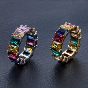 LIMITED Gold-Plated Micro-inlay Rainbow Ring