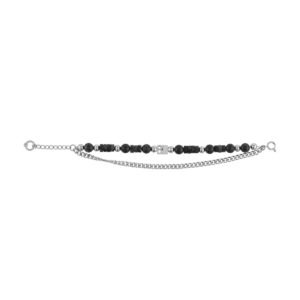LOGO Tag Beaded Double-layer Bracelet