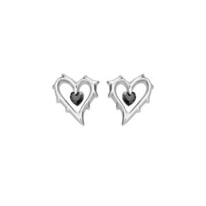 Lover Series Black Zirconia Heart Earrings