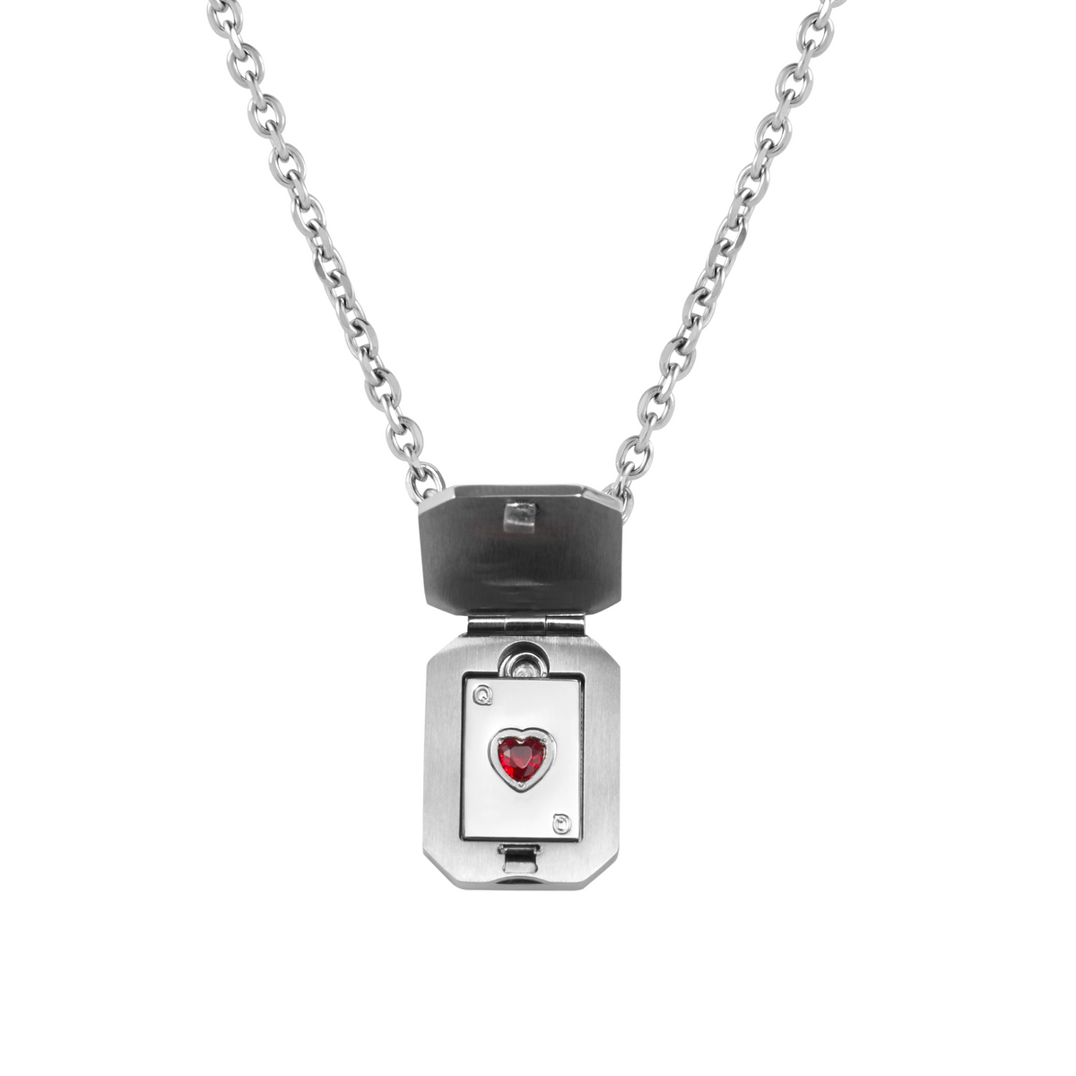 Lover’s Interlock Spade And Heart Couples’ Necklace