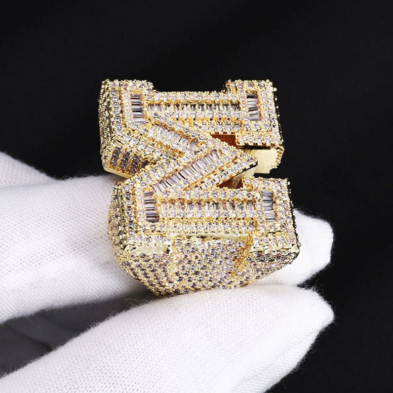 M Two Layer Micro-inlay Butterfly Ring