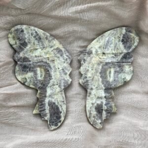 Magical Chevron Amethyst Fairy Wing Carvings from Indonesia