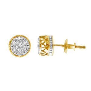 MEN'S EARRING 1/4 CT ROUND DIAMOND 10K YELLOW GOLD