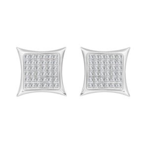 MEN'S EARRINGS 1/4 CT ROUND DIAMOND 10K WHITE GOLD