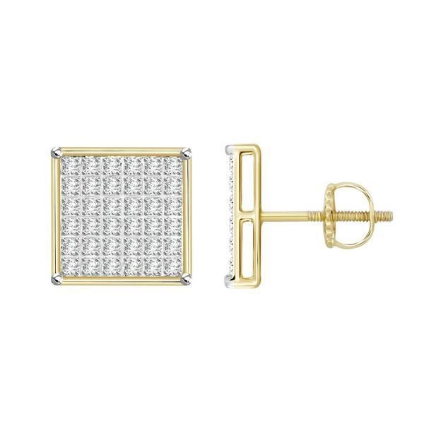 MEN’S EARRINGS 1/4 CT ROUND DIAMOND 10K YELLOW GOLD