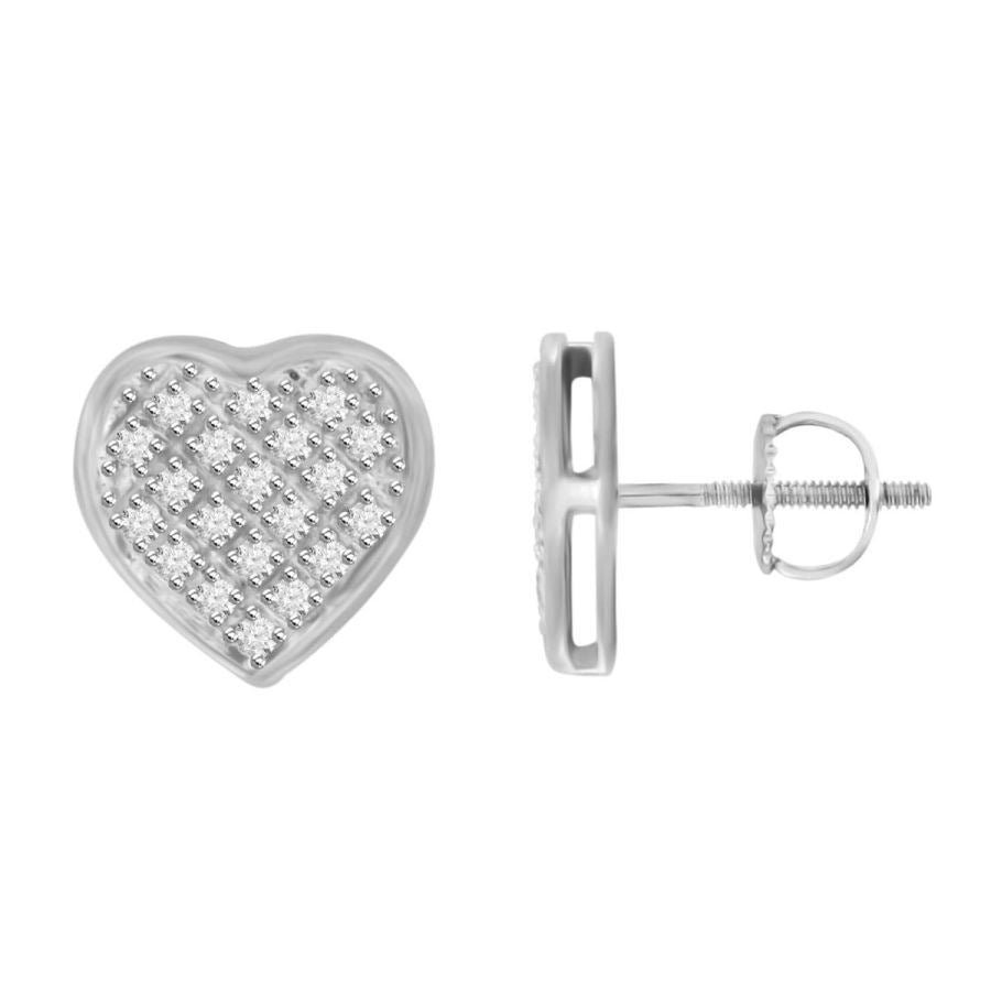 MEN’S EARRINGS 1/6 CT ROUND DIAMOND 10K WHITE GOLD