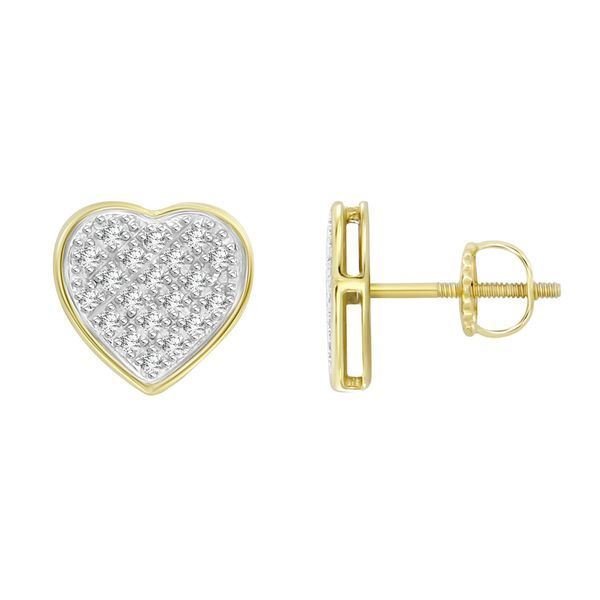 MEN’S EARRINGS 1/6 CT ROUND DIAMOND 10K YELLOW GOLD