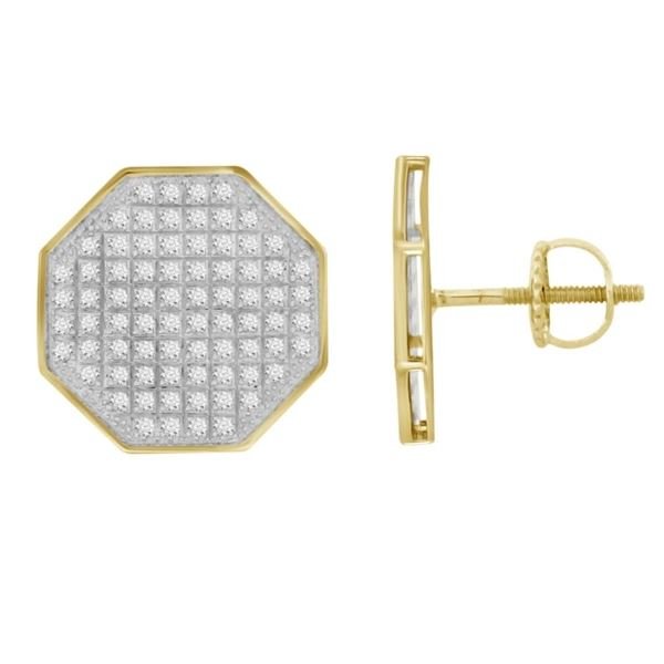 MEN’S EARRINGS YUVA 1/2 CT ROUND DIAMOND 10K YELLOW GOLD