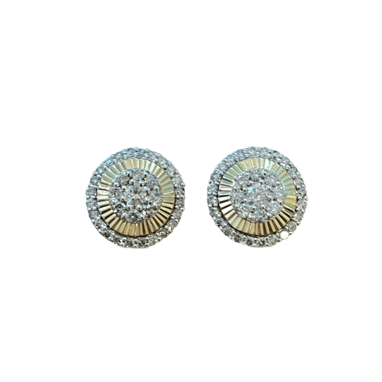Men’s Round Diamond Stud Earrings – 1.00 Carats in 10KT Yellow Gold