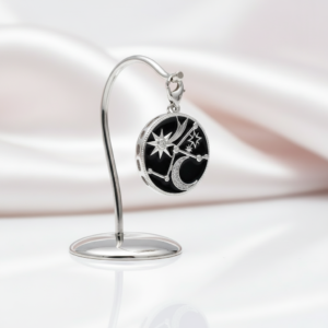 Moon and Stars Constellation Round Pendant