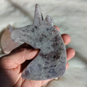 Mystical and Magical Pink ~ Lilac Amethyst Unicorn Carving with Druzy