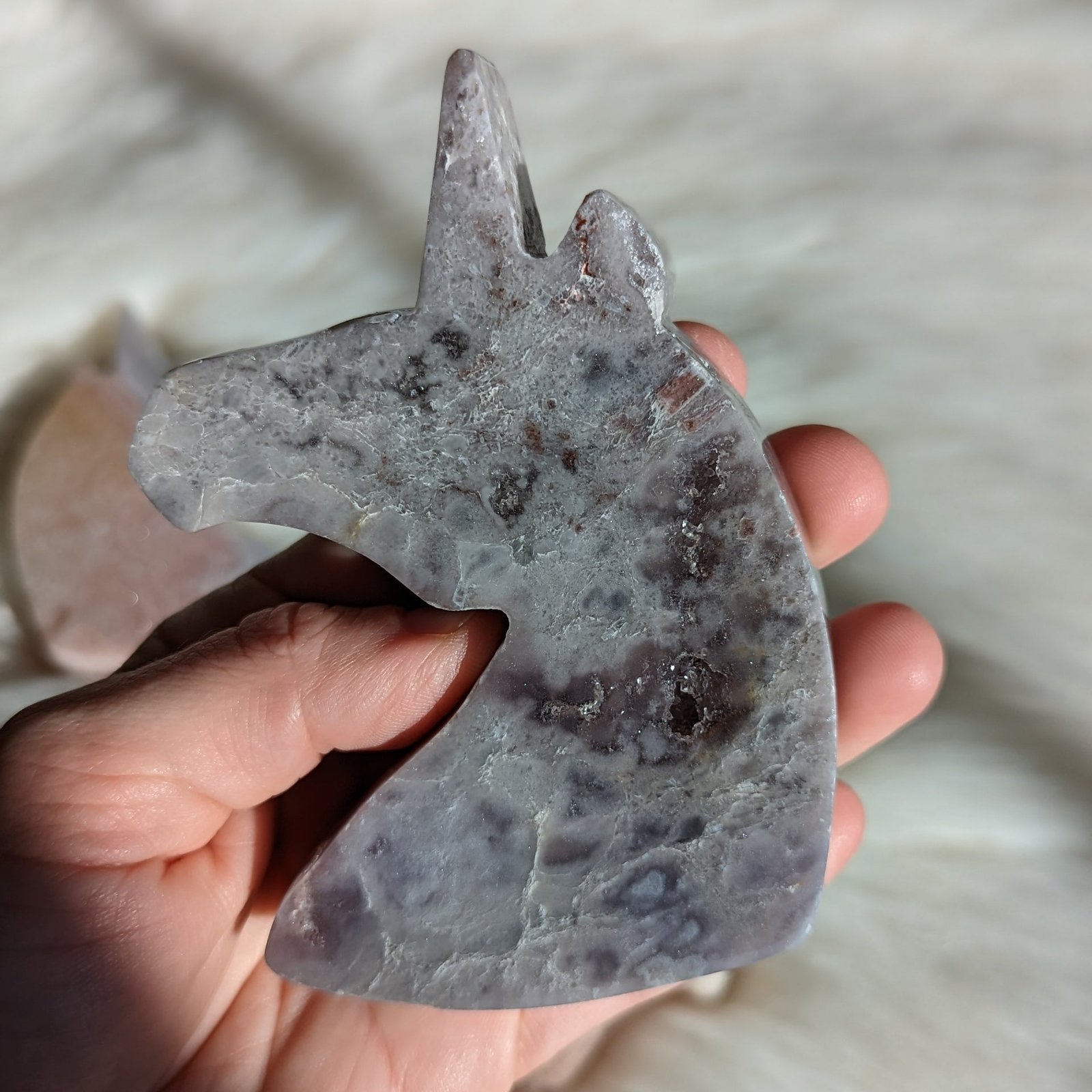 Mystical and Magical Pink ~ Lilac Amethyst Unicorn Carving with Druzy Mystical and Magical Pink ~ Lilac Amethyst Unicorn Carving with Druzy