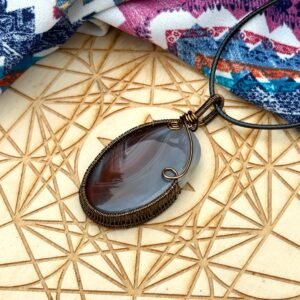 Natural Agate Stone Pendant ~ Wire Wrapped by Hand in the USA