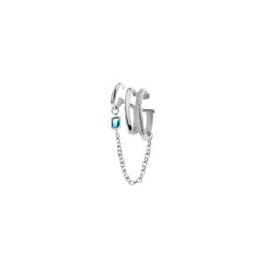 Neon Jungle Snake Pattern Drop Charm Piercing-Free Cuff Earring