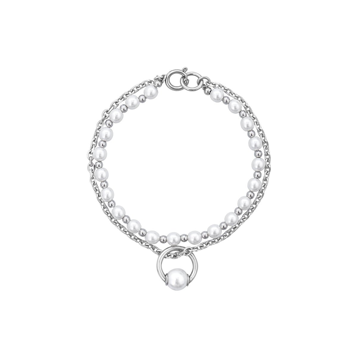 Pearl Piercing Ring Pendant Detachable Necklace/Bracelet