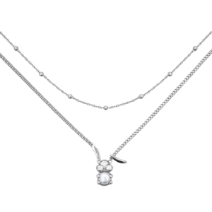 Pearl Rabbit Pendant Double Layer Sweater Chain