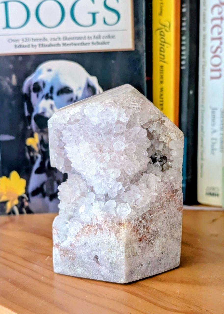 Pink Amethyst Druzy Crystal Tower — Brazil Pink Amethyst Druzy Crystal Tower — Brazil