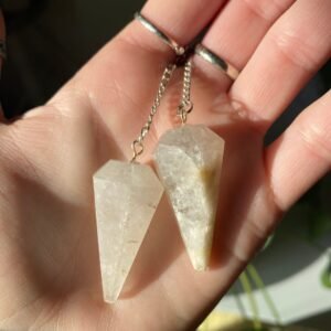 Quartz Gemstone Faceted Pendulum