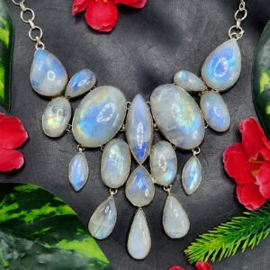 Rainbow Moonstone Cabs Necklace - 564 carats