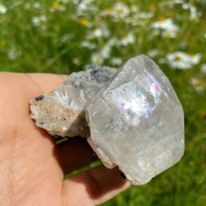 Rare Find ~Old World Collection Natural Calcite & Black Ilvaite Crystals from Dalnegorsk, Russia