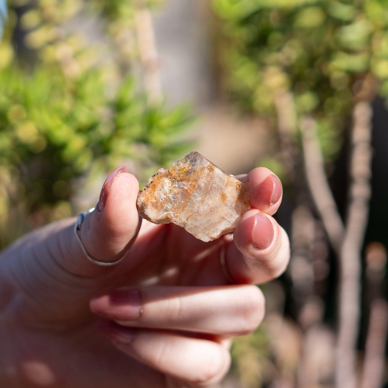 Rare Rainbow Lattice Sunstone from Australia – 8.3 Ct.