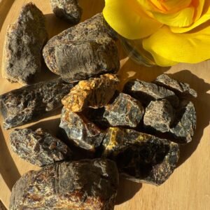 Rare Sumatran Golden Blue Amber Large Raw Chunk from Indonesia