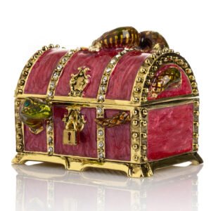 Red Treasure Chest with Snake